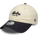 cappellino-curvo-beige-e-blu-navy-regolabile-da-donna-9twenty-di-new-era