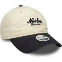 cappellino-curvo-beige-e-blu-navy-regolabile-da-donna-9twenty-di-new-era