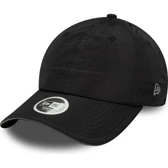 Gorra curva negra ajustable para mujer Pony Tail Open Back de New Era
