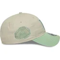 beige-och-gron-justerbar-bojd-keps-for-kvinnor-9twenty-world-series-cooperstown-los-angeles-dodgers-mlb-fran-new-era