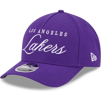Petten gebogen paars snapback 9FORTY M-Crown Draft 2025 van Los Angeles Lakers NBA van New Era