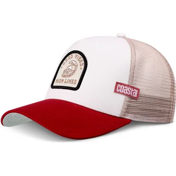 Gorra trucker beige e rossa High Lines HFT di Coastal