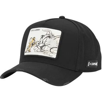 Petten gebogen zwart snapback Tom en Jerry Looney Tunes van Capslab
