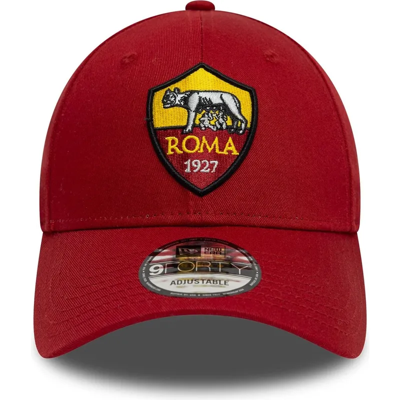 rote-verstellbare-curved-cap-9forty-core-der-associazione-sportiva-roma-serie-a-von-new-era