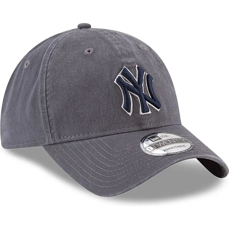 petten-gebogen-grijs-verstelbare-band-9twenty-core-classics-van-new-york-yankees-mlb-van-new-era