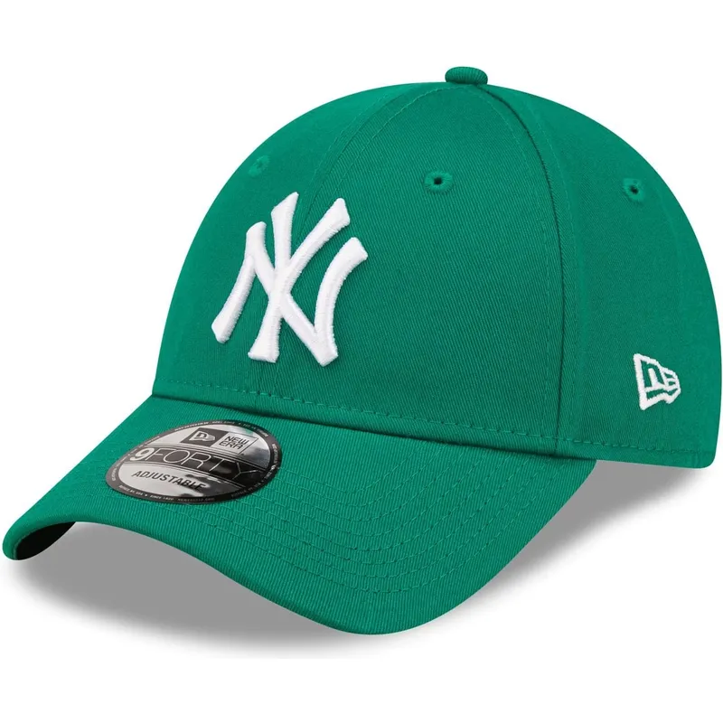grune-gebogene-verstellbare-damen-cap-9forty-league-essential-der-new-york-yankees-mlb-von-new-era