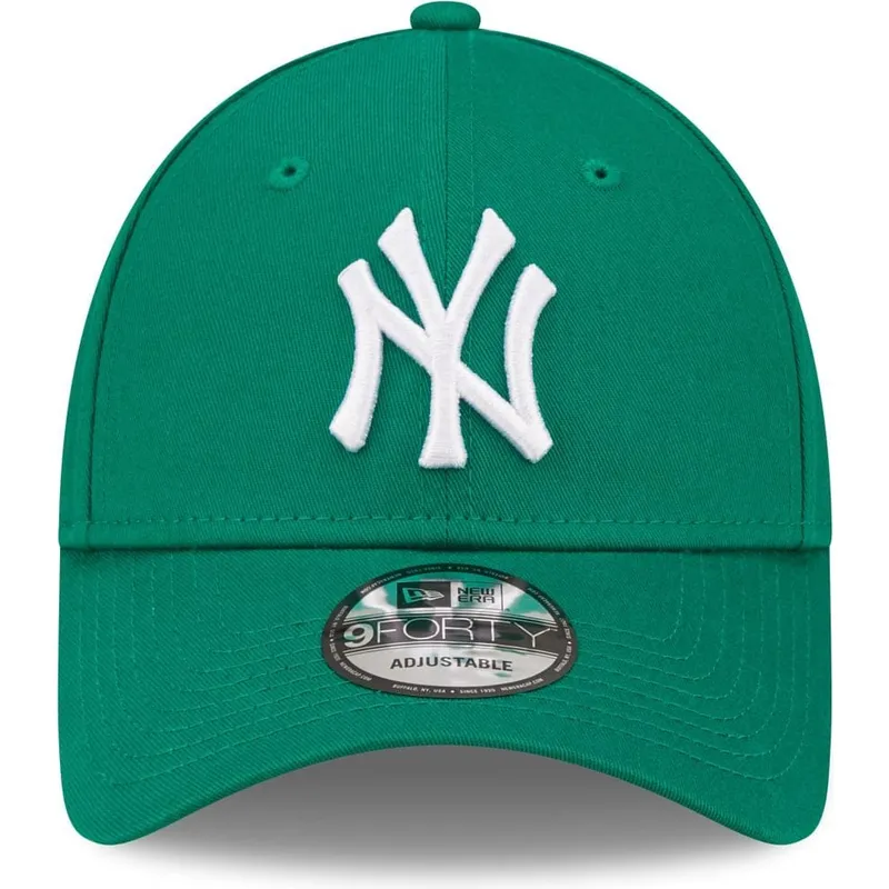new-era-new-york-yankees-mlb-9forty-league-essential-gron-justerbar-kvindekasket-med-buet-skygge