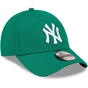 grune-gebogene-verstellbare-damen-cap-9forty-league-essential-der-new-york-yankees-mlb-von-new-era