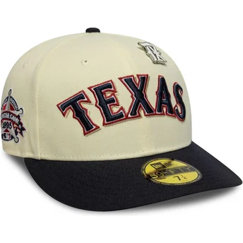 Buet kasket beige og marineblå tilpasset 59FIFTY All Star Game Pin fra Texas Rangers MLB fra New Era