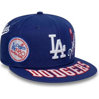 Gorra plana azul ajustada 59FIFTY All Over de Los Angeles Dodgers MLB de New Era