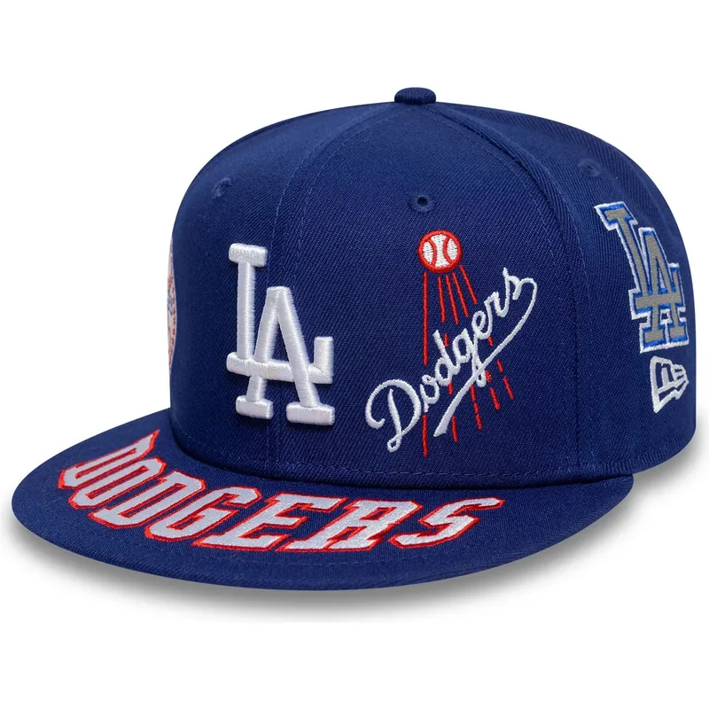 petten-plat-blauw-fitted-59fifty-all-over-van-los-angeles-dodgers-mlb-van-new-era