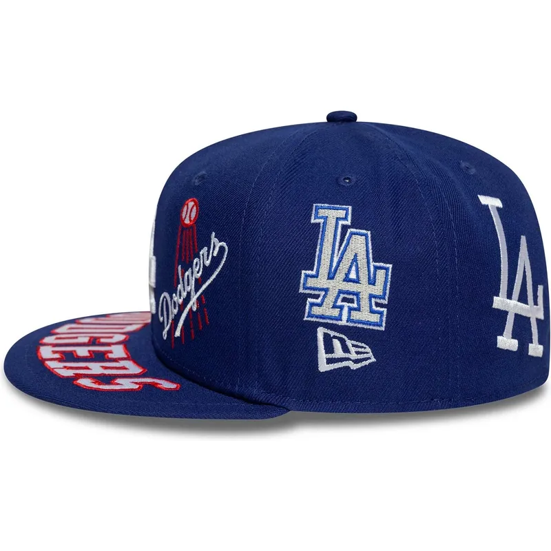 petten-plat-blauw-fitted-59fifty-all-over-van-los-angeles-dodgers-mlb-van-new-era