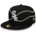 petten-plat-zwart-fitted-59fifty-chain-wrap-van-chicago-white-sox-mlb-van-new-era