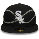 petten-plat-zwart-fitted-59fifty-chain-wrap-van-chicago-white-sox-mlb-van-new-era