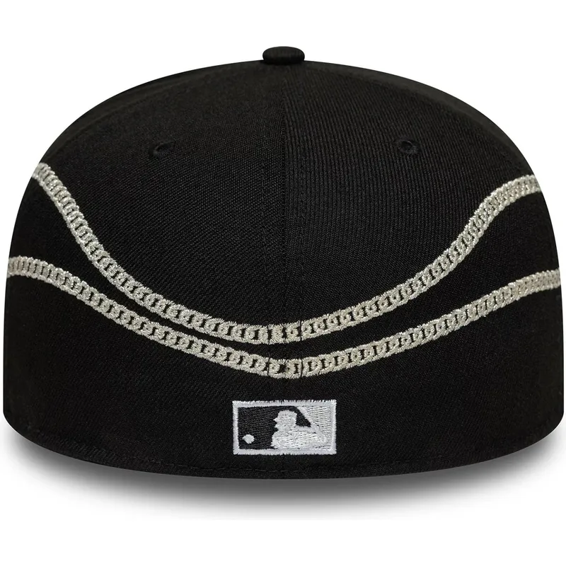 petten-plat-zwart-fitted-59fifty-chain-wrap-van-chicago-white-sox-mlb-van-new-era