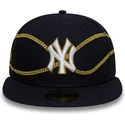 petten-plat-marineblauw-fitted-59fifty-chain-wrap-van-new-york-yankees-mlb-van-new-era