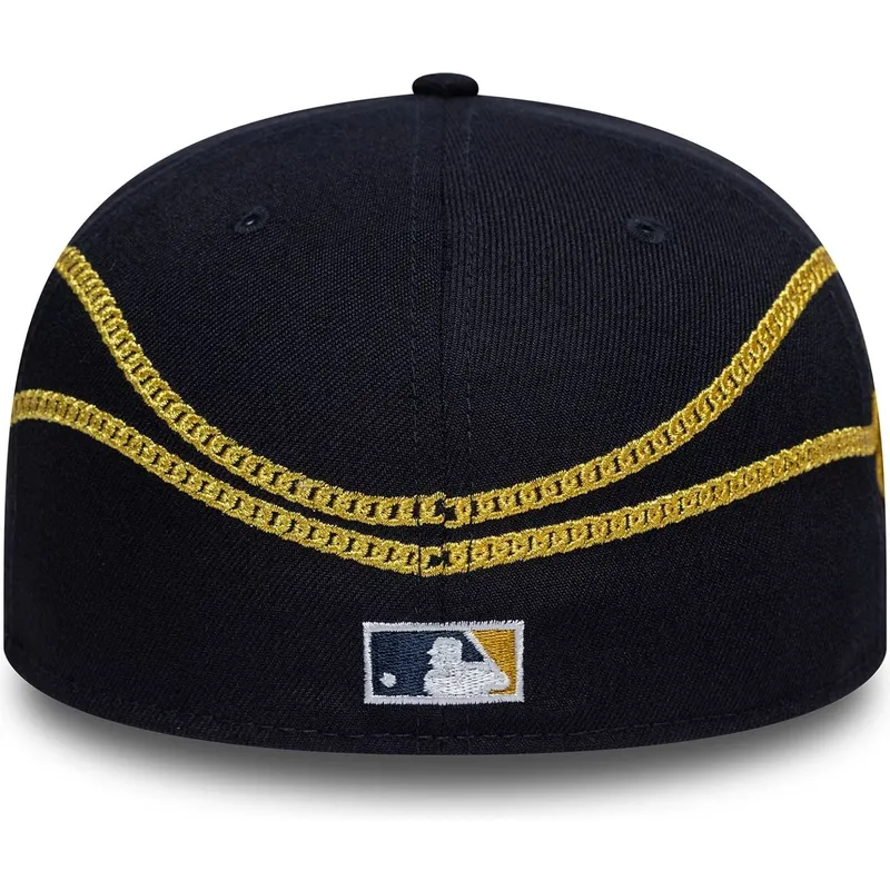 petten-plat-marineblauw-fitted-59fifty-chain-wrap-van-new-york-yankees-mlb-van-new-era
