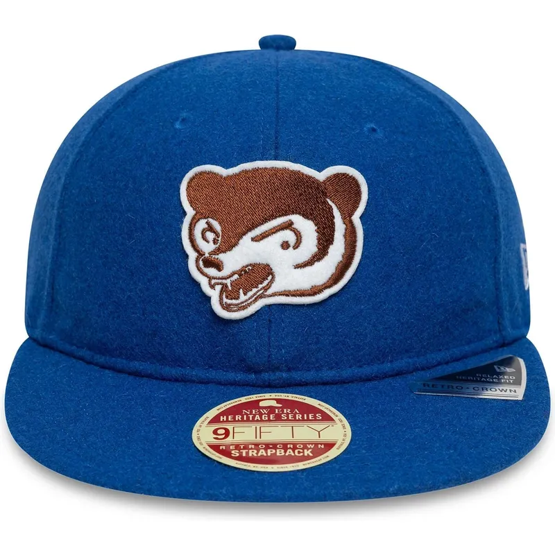 cappello-piatto-blu-regolabile-9fifty-retro-crown-heritage-dei-chicago-cubs-mlb-di-new-era