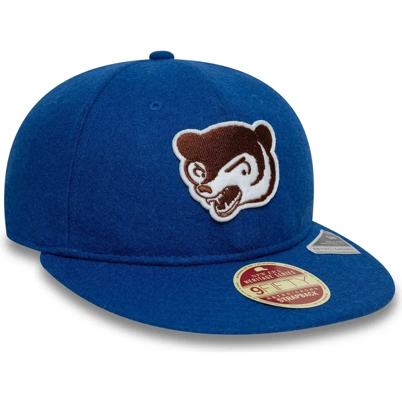petten-plat-blauw-verstelbaar-9fifty-retro-crown-heritage-van-chicago-cubs-mlb-van-new-era