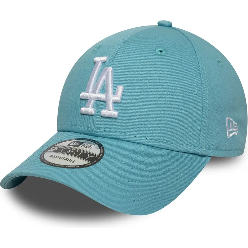 cappellino-visiera-curva-azzurro-regolabile-9forty-league-essential-dei-los-angeles-dodgers-mlb-di-new-era