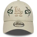 beige-justerbar-bojd-keps-med-beige-logotyp-9forty-icon-dragon-los-angeles-dodgers-mlb-fran-new-era