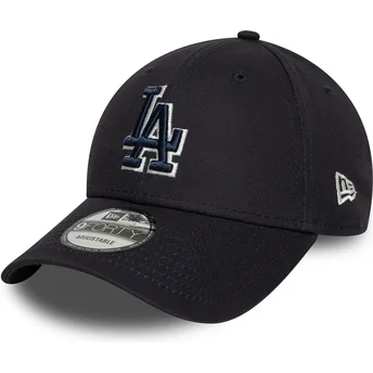 Marinblå justerbar böjd keps med blå logo 9FORTY Team Outline Los Angeles Dodgers MLB från New Era