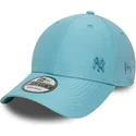 cappellino-con-visiera-curva-azzurro-chiaro-regolabile-con-logo-blu-9forty-tonal-flawless-di-new-york-yankees-mlb-di-new-era