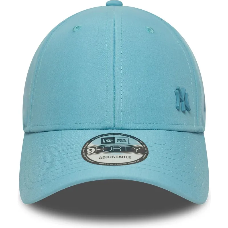 hellblaue-verstellbare-curved-cap-mit-blauem-logo-9forty-tonal-flawless-der-new-york-yankees-mlb-von-new-era