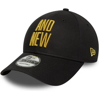 Gorra curva negra ajustable 9FORTY Metallic Champ de UFC Ultimate Fighting Championship And New de New Era