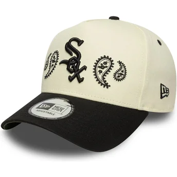 Gorra curva beige y negra snapback A Frame Paisley de Chicago White Sox MLB de New Era