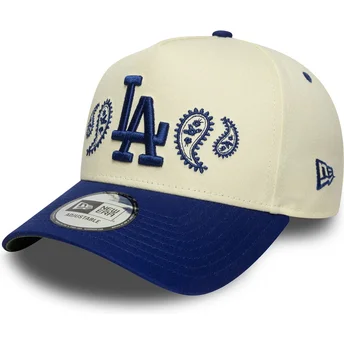 Gorra curva beige y azul snapback A Frame Paisley de Los Angeles Dodgers MLB de New Era