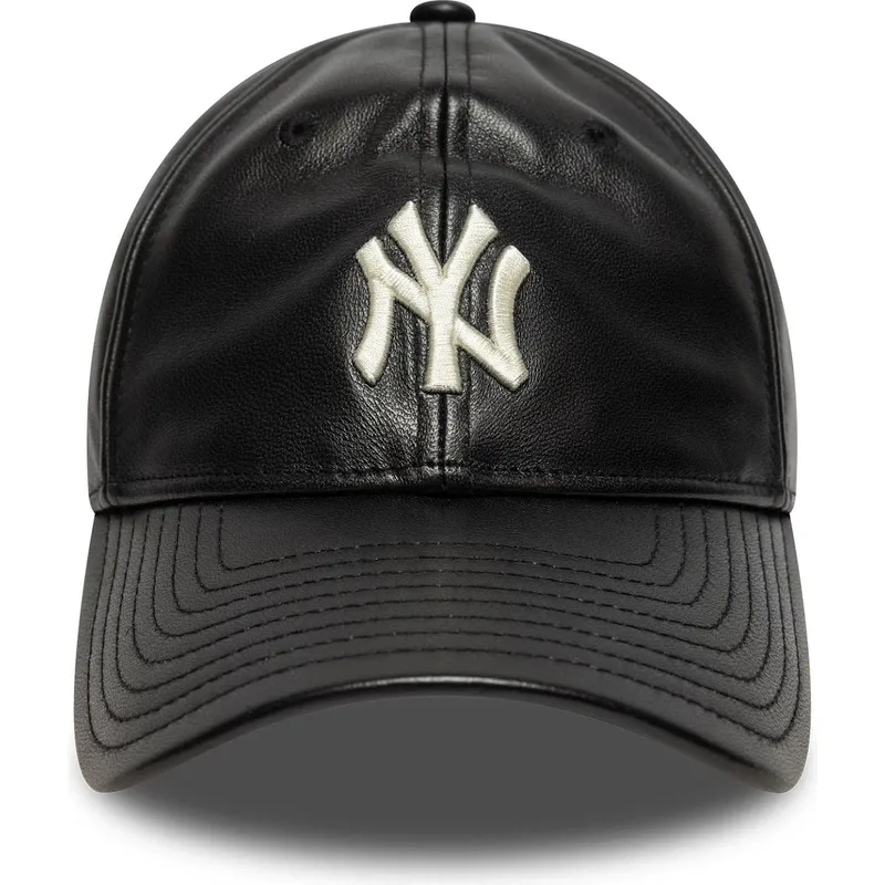 czarna-zakrzywiona-czapka-regulowana-9twenty-leather-new-york-yankees-mlb-od-new-era