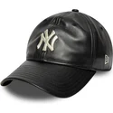 czarna-zakrzywiona-czapka-regulowana-9twenty-leather-new-york-yankees-mlb-od-new-era