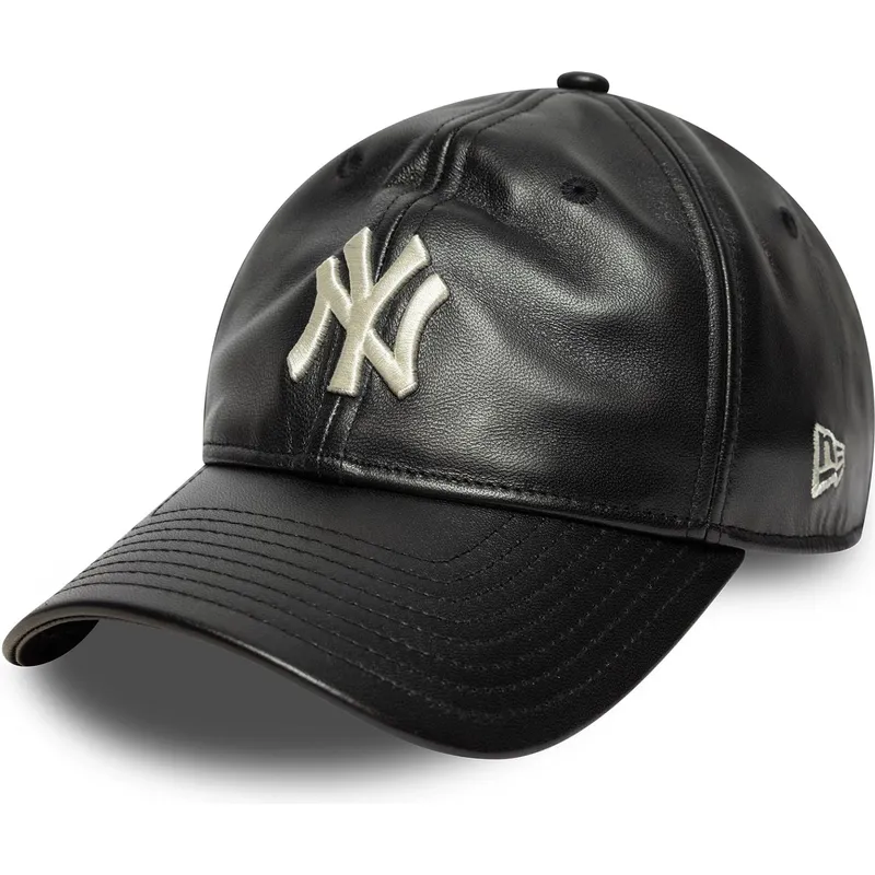 czarna-zakrzywiona-czapka-regulowana-9twenty-leather-new-york-yankees-mlb-od-new-era