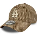 new-era-curved-brim-9twenty-houndstooth-los-angeles-dodgers-mlb-brown-adjustable-cap