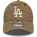 gorra-curva-marron-ajustable-9twenty-houndstooth-de-los-angeles-dodgers-mlb-de-new-era