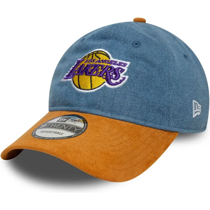 petten-gebogen-multicolor-verstelbare-band-9twenty-denim-midi-van-los-angeles-lakers-nba-van-new-era