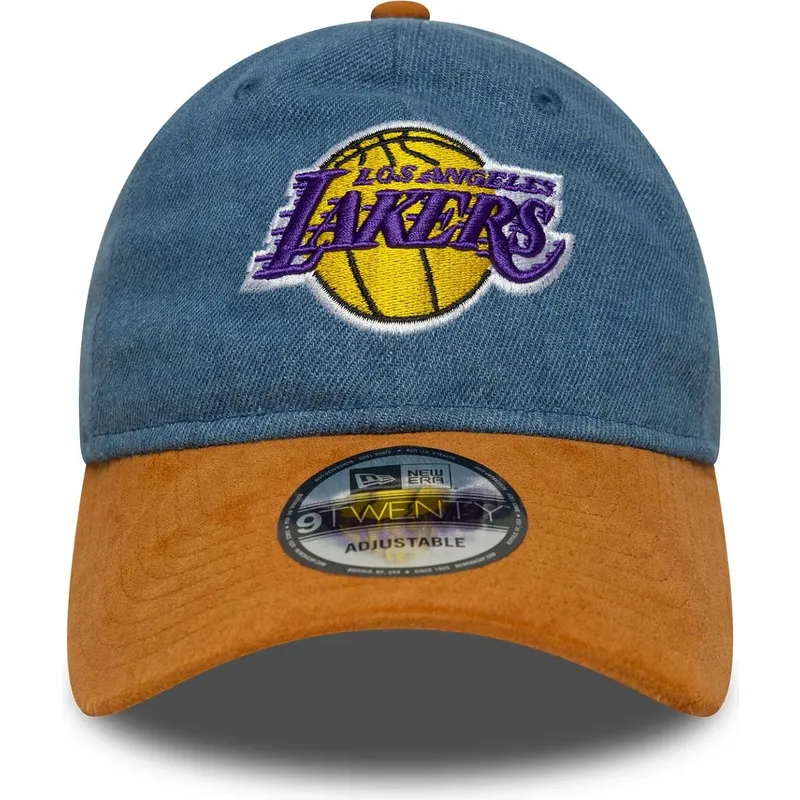 petten-gebogen-meerkleurig-verstelbaar-9twenty-denim-midi-van-los-angeles-lakers-nba-van-new-era