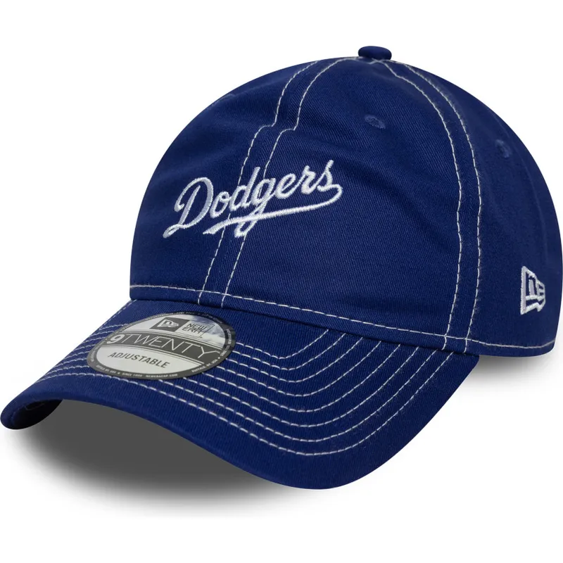 bla-justerbar-kurvet-kasket-9twenty-contrast-stitch-fra-los-angeles-dodgers-mlb-fra-new-era