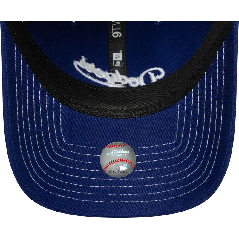 petten-gebogen-blauw-verstelbare-band-9twenty-contrast-stitch-van-los-angeles-dodgers-mlb-van-new-era