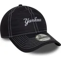 petten-gebogen-marineblauw-verstelbare-band-9twenty-contrast-stitch-van-new-york-yankees-mlb-van-new-era