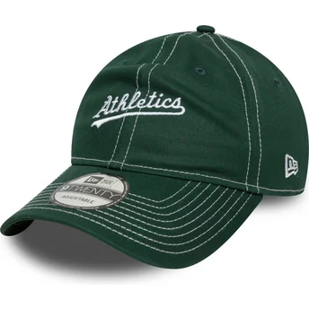 Casquette courbée verte ajustable 9TWENTY Contrast Stitch Oakland Athletics MLB New Era