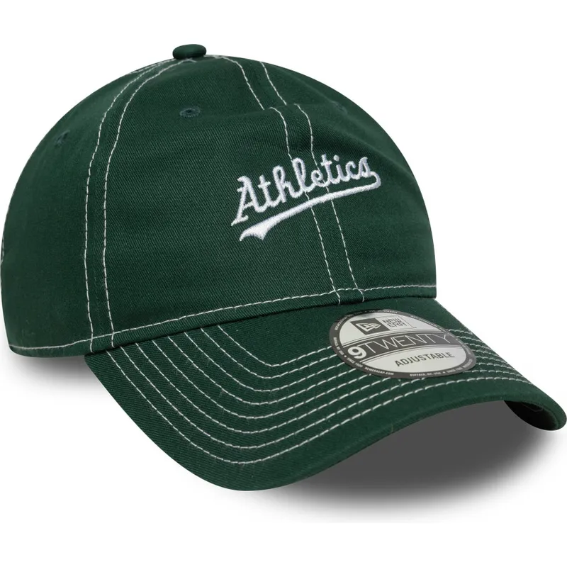 petten-gebogen-groen-verstelbare-band-9twenty-contrast-stitch-van-oakland-athletics-mlb-van-new-era
