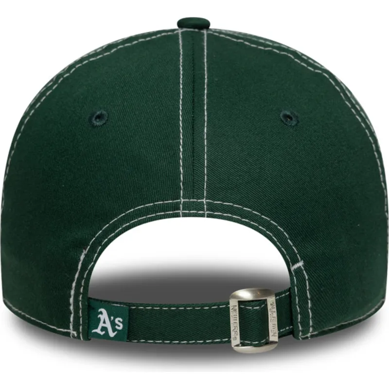 gron-justerbar-kurvet-kasket-9twenty-contrast-stitch-fra-oakland-athletics-mlb-fra-new-era