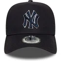 petten-gebogen-marineblauw-snapback-a-frame-outline-van-new-york-yankees-mlb-van-new-era