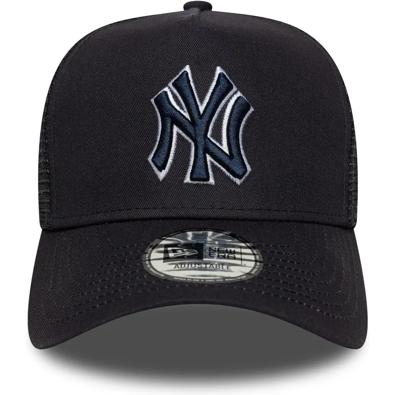 petten-gebogen-marineblauw-snapback-a-frame-outline-van-new-york-yankees-mlb-van-new-era