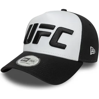 Gorra curva blanca y negra A Frame Core de UFC Ultimate Fighting Championship de New Era