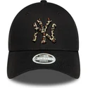 schwarze-verstellbare-gebogene-kappe-fur-damen-9forty-leopard-infill-der-new-york-yankees-mlb-von-new-era