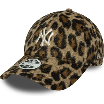 New York Yankees MLB 9FORTY Cosy Animal justerbar leopard kasket til kvinder fra New Era