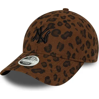 Czapka z daszkiem regulowana dla kobiet 9FORTY Leopard Cord New York Yankees MLB marki New Era